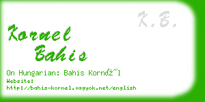 kornel bahis business card